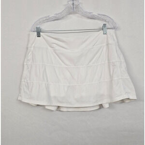 Lululemon Pace Rival Skirt - Skort 15" Women's 14 Tall White 4-Way Stretch